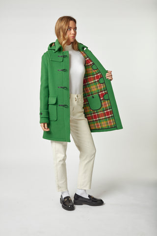Women's Green London Classic Fit Duffle With Horn Toggles
