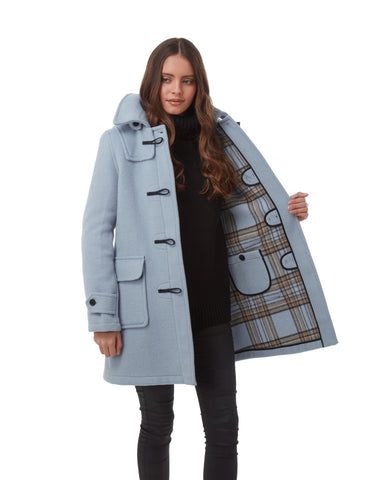 Women's London Classic Fit Duffle Coat - Baby Blue