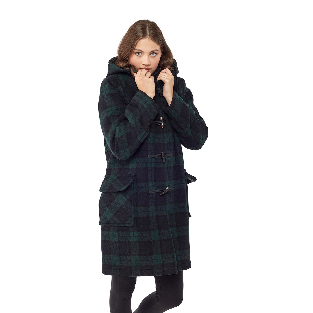 Woman's Blackwatch Original Classic Fit Duffle Coat With Horn Toggles