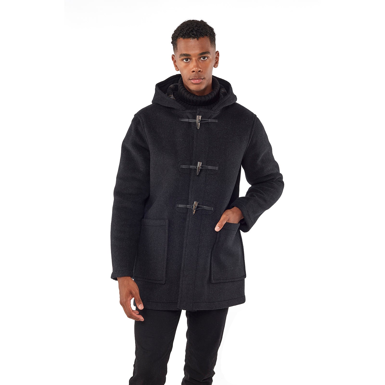 Men's Abberley Simple Fit Duffle Coat - Charcoal | Duffle Coats UK