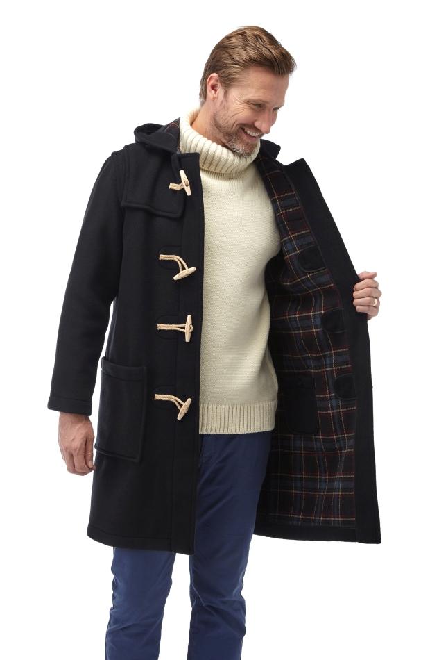 Men's Classic Fit Duffle Coat with Wooden Toggles Navy | Duffle Coats UK