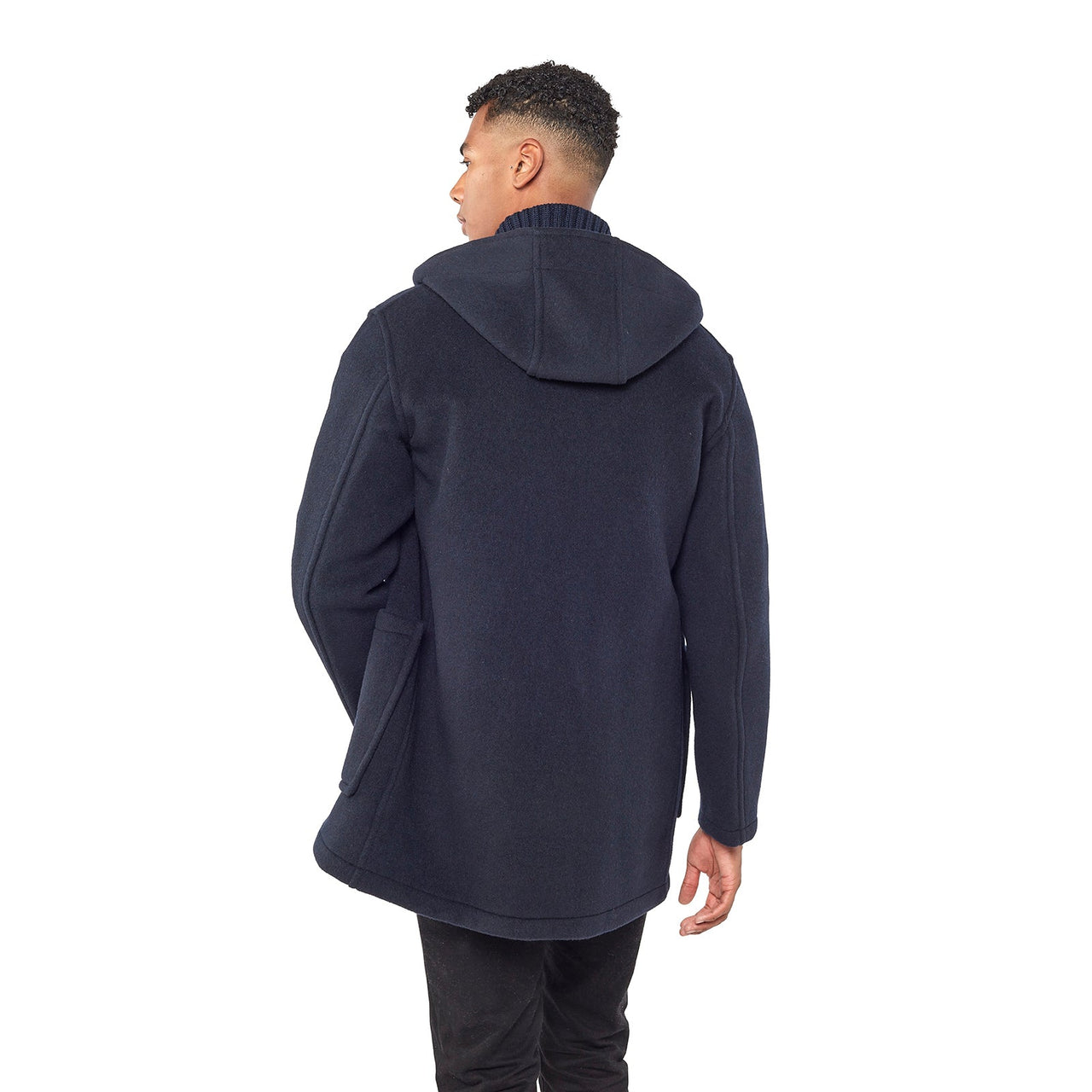 Men's Abberley Simple Fit Duffle Coat With Wooden Toggles - Navy ...