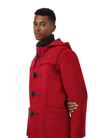 Men's Classic Fit Duffle Coat - Red