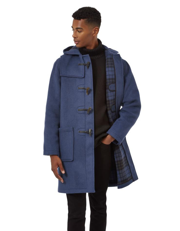 Men's Classic Fit Duffle Coat - Royal Blue