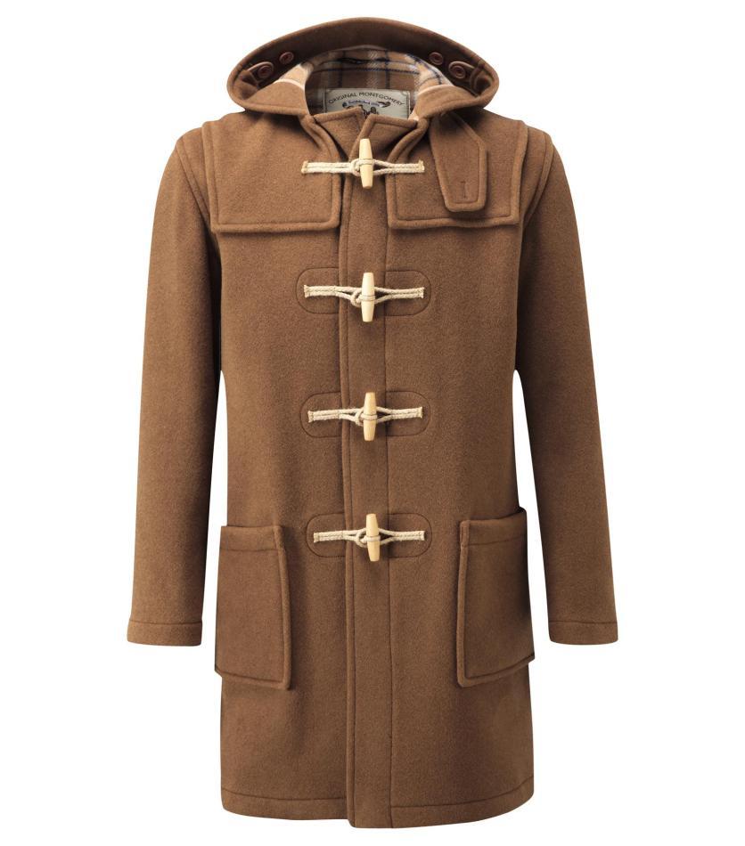 Men's Classic Fit Duffle Coat with Wooden Toggles - Camel