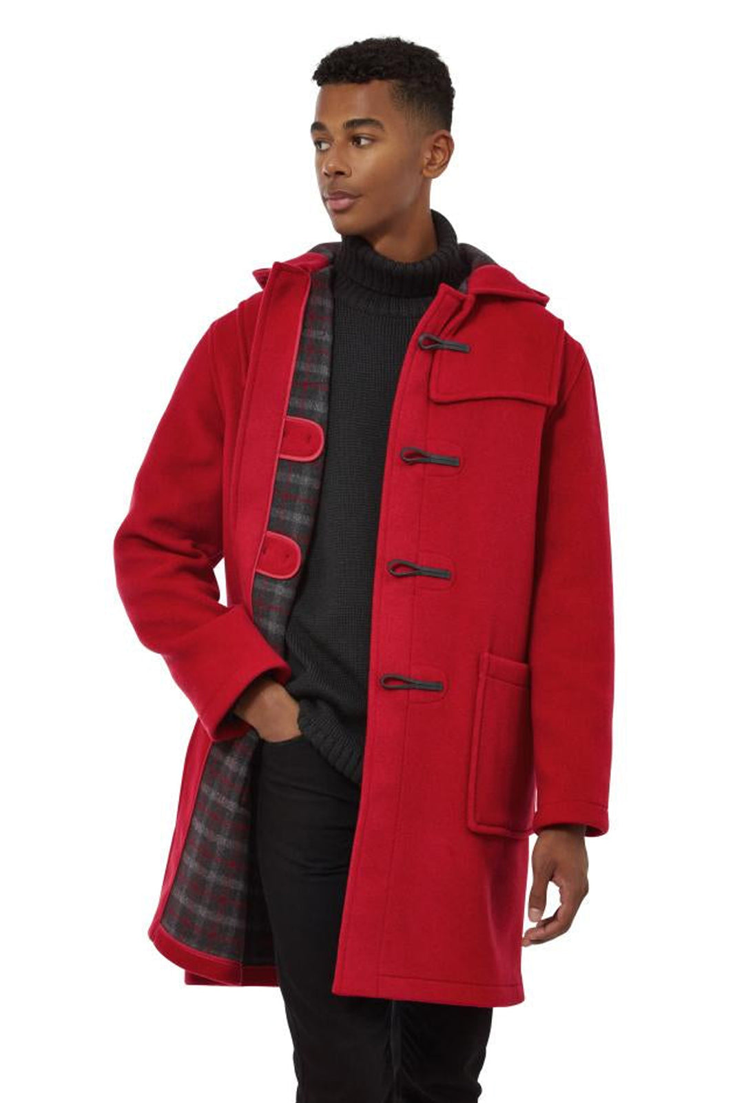 Men's Classic Fit Duffle Coat - Red | Duffle Coats UK
