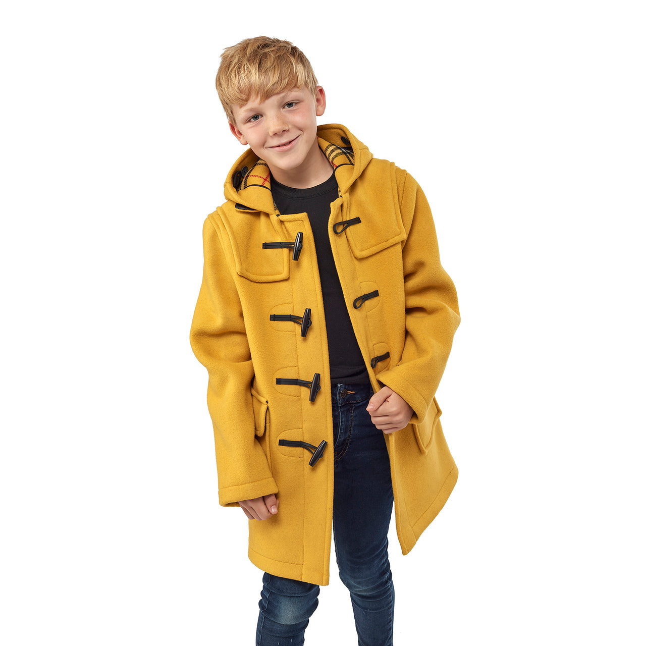 Kid's Classic Duffle Coat - Mustard